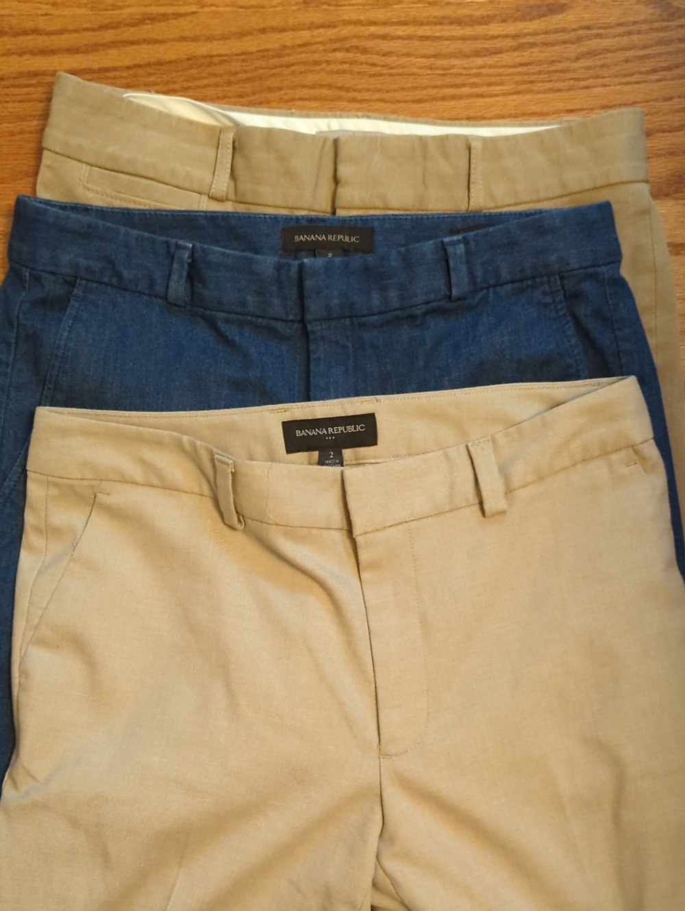 Banana Republic Pants Lot/Bundle: Tan, Navy & Khaki Size 2 (3 Pair)